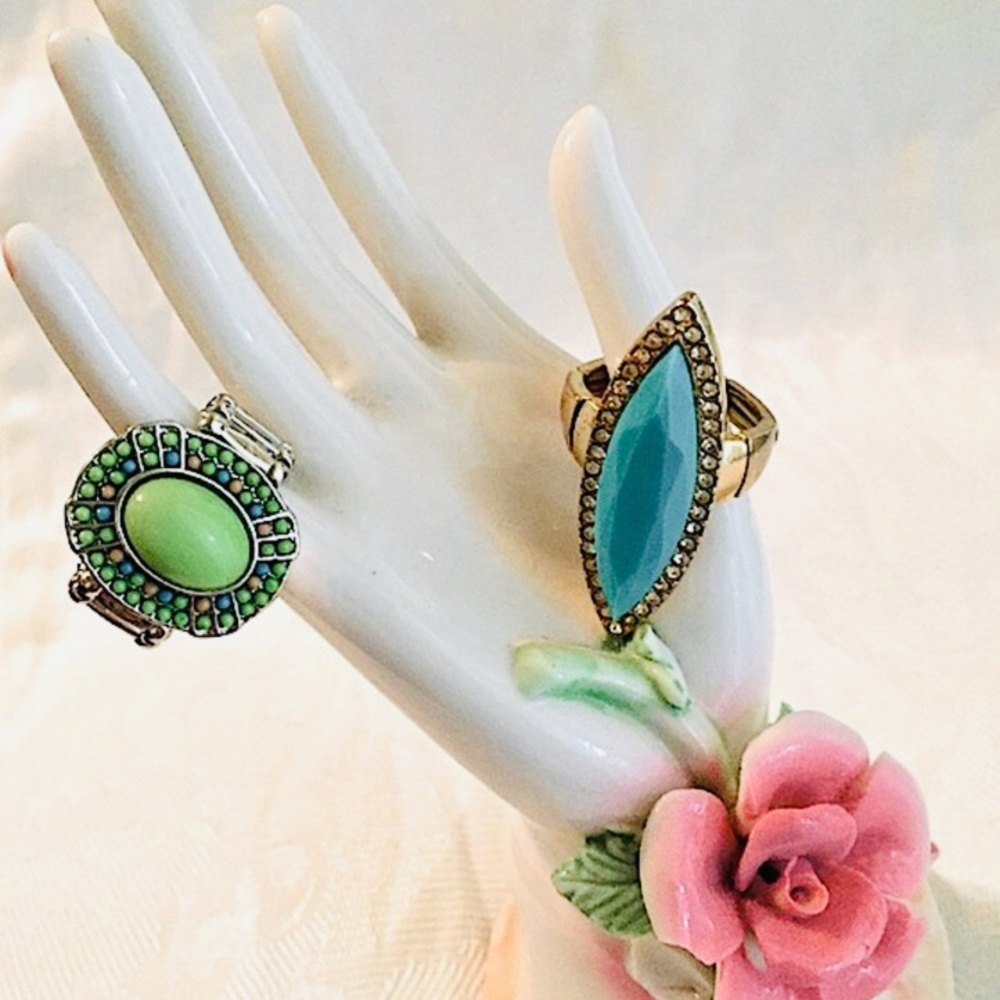 🦋2 Paparazzi Rings Green/Silver & Turquoise/Gold🦋
